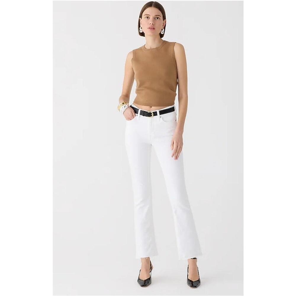 NWT J. Crew 9" Demi-Boot Crop Jean In White Wash 25P